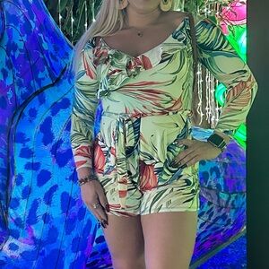 Floral Long Sleeve Jumpsuit